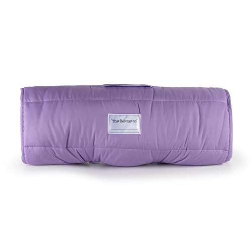 Jay Franco Kids Nap Mat with Embedded Pillow & Blanket – Soft 46"x20" Microfiber Sleeping Bag with Name Tag & Handle - style: Pink - Disney Princess