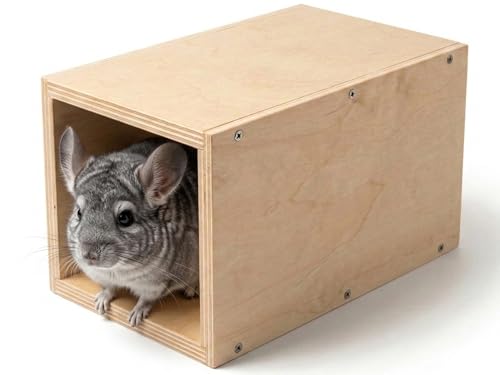 Chinchilla Natural Wood Hanging Tunnel Toys, Small Animals Tunnel Tube, Chinchilla Cage Accessories for Ferret Guinea Pig Rat Hiding and Resting (Nonporous) - color: Nonporous