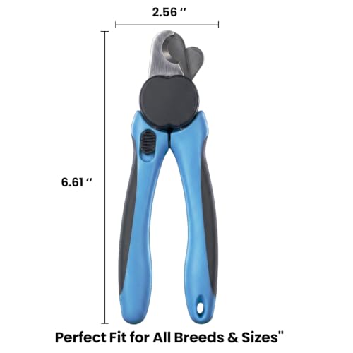 LED Dog Nail Clipper with Light & Safety Guard, Professional Pet Nail Trimmer with Quick Sensor, Extra Sharp for Thick Nails, for Large & Small Dogs and Cats (Medium-Large, with LED)
