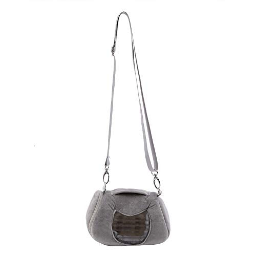 Breathable Small Pet Carrier Bag, Pet Carrying Bag for Hamster Gerbil Rat Ferret, Mesh Ventilated Travel Outdoor Bag with Shoulder Strap for Small Animals (Grey) - color: Grey