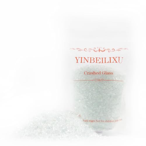 Crushed Glass Glitter, Broken Stones Shattered Glass Chips for Resin Art Crafts, Epoxy Resin Supplies, Geod Painting, DIY Art Projects, Jewelry Making, 2-4mm, 200g/7oz (Transparent) - color: Transparent
