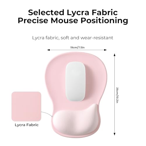 EooCoo Mouse Pad with Gel Wrist Rest, Ergonomic Mousepad Wrist Alignment | Middle Concave Design for Natural Wrist Alignment, Non-Slip Base Mousepad, Carpal Tunnel Relief, Office Desk Accessories - color: Gradient Pink
