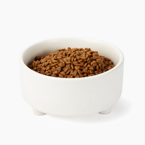 Waggo Uplift Ceramic Dog Bowl for Small Medium and Large Breeds - Heavyweight and Durable Pet Food and Water Dish Crock, Dishwasher Safe, Modern, Elevated Feeder (Speckle, Medium) - color: Speckle, size: Medium