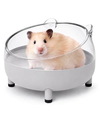 Meow&Woof Hamster Sand Bath Container, Large Sandbox Toilet Gerbil Batheoom, Tiny Chinchilla Dust Bathtub Sand Bath Box for Hamster Cage Accessories 5.2 Inch-Grey - color: Grey