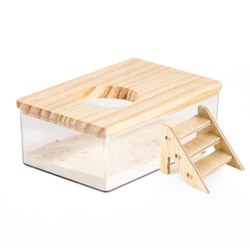 Hamster Sand Bath Box Container, Hamster Bath Sand Gerbil Sand Bath Hamster Dust Bath, Hamster Litter Box Chinchilla Dust Bath Hamster Accessories (Small Rectangle) - size: Small Rectangle