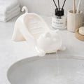 Cat Shape Soap Dish, Plastic Cute White Cat Soap Dish with Drainage Holes, Non-Slip Animal Sponge Holder Bathroom Storage Container for Bathroom, Sink, Tub Sink, Shower, Kitchen Counter