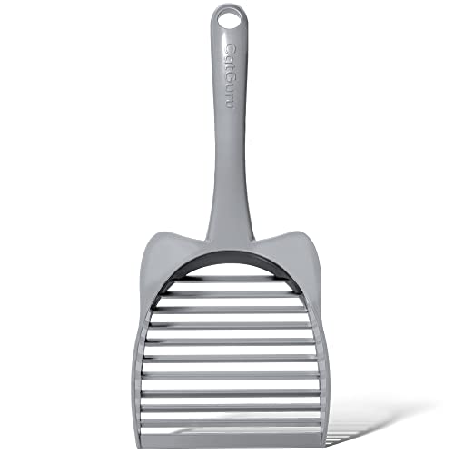CatGuru Cat Litter Scoop, Jumbo Litter Scoop, Litter Scooper with Deep Shovel & Long Handle, Super Fast Sifter, Durable Kitty Litter Scoop, Cat Stuff, Kitten Supplies (Gray) - color: Gray