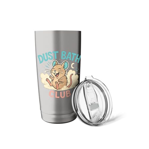 Dust Bath Club Funny Degu Scene Stainless Steel Insulated Tumbler - color: Brushed Steel