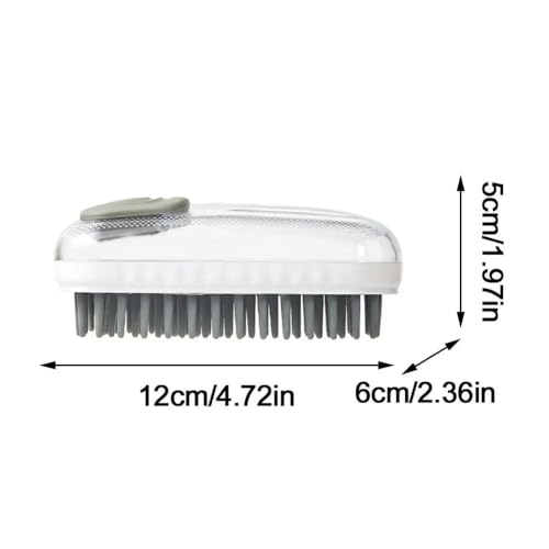 Pet Grooming Bath Massage Brush with Soap and Shampoo Dispenser Soft Silicone Bristle for Long Short Haired Dogs Cats Shower(Pink) - color: Pink