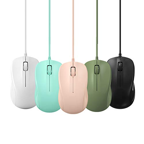 USB Silent Wired Computer Mouse with Easy Click for Office and Home, 1200DPI, Premium and Portable, Compatible with Windows PC, Laptop, Desktop, Notebook (Green) - color: Green