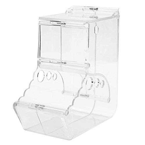 Hamsters Feeder Small Animals Automatic Dispenser Acrylic Clear Pet Food Storage Bowl for Dwarf Hamster Gerbils Mice Hedgehog Guinea Pig Pigeon Parrots (400ML) - color: 400ML