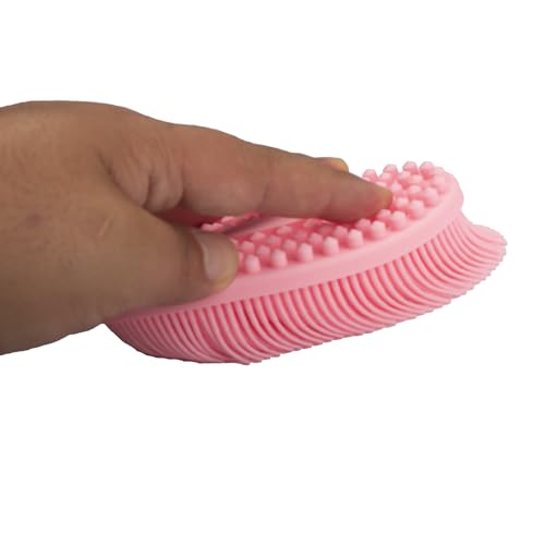 DNC Silicone Body Scrubber Exfoliating Bath Body Brush for Shower 2 Pack - color: Pink+blue