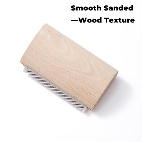 Pug Brush for Shedding, Wooden Handle Short-Hair Grooming Comb | Gentle Daily Coat Brush For Fawn And Black Pugs, Small-Breed Dogs And At-Home Grooming