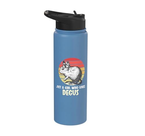 Just a girl who loves Degus Degu Stainless Steel Insulated Water Bottle - color: Light Blue