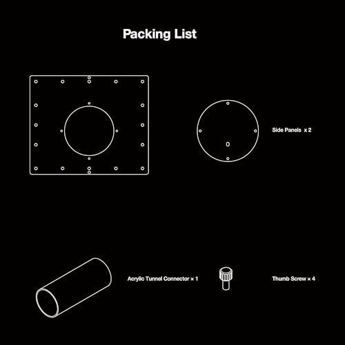 GuineaLoft™ Acrylic Tube Connector Pack - D2 Tube & T4D2 Panels | Includes 1 D2 Acrylic Tube & 2 T4D2 Connector Panels