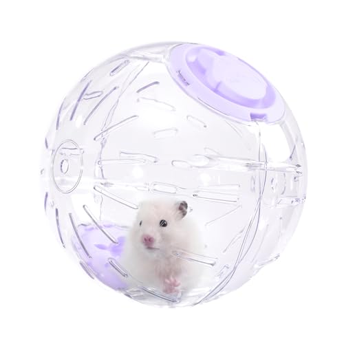 7.9 Inch Hamster Ball, Running Ball Toy, Transparent, Breathable, Reduce Stress, Promote Exercise Health, Easy to Clean, Hamster Accessory, for Syrian Dwarf Hamster, Gerbils, Mice, Small Pets, Purple - color: Purple
