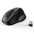 Ergonomic Wireless Mouse with USB Receiver for PC Computer, Laptop and Desktop, Ergo Mouse Vertical with Silent Clicks Long Battery Life, Up to 1600 DPI & 1 AA Battery Powered, Black - color: Black, size: USB Wireless