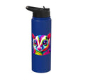 Colorful Pop Art Sugar Glider Sugar Gliders Stainless Steel Insulated Water Bottle - color: Royal Blue