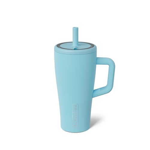 BrüMate Era 20 oz Tumbler with Handle and Straw | 100% Leakproof Insulated Tumbler with Lid and Straw | Made of Stainless Steel | Cup Holder Friendly Base | 20oz (Glacier) - color: Glacier, size: 20oz