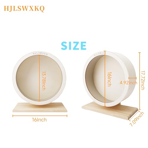 16 Inch Wooden Silent Chinchilla Wheel，Running Removable Washable | Exercise Running Wheel for Cage, Large Safe Track for Syrian Hamster，Hedgehog，Rat