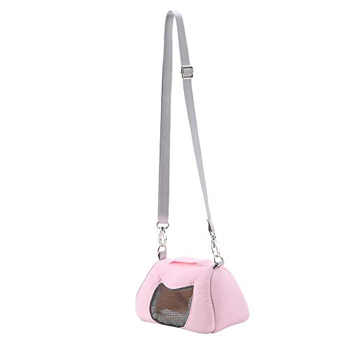 Breathable Small Pet Carrier Bag, Pet Carrying Bag for Hamster Gerbil Rat Ferret, Mesh Ventilated Travel Outdoor Bag with Shoulder Strap for Small Animals (Pink) - color: Pink