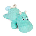 DODODOLA Cute Stuffed Hippo Dog Toys Squeaky with Crinkle Paper for Small, Medium Dogs - color: Cyan Hippo