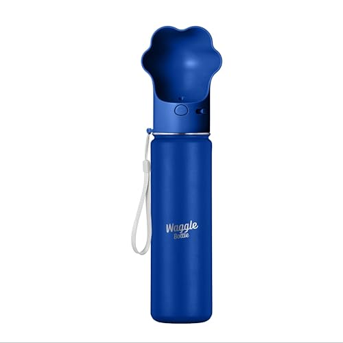 Stainless Steel Dog Travel Water Bottle, Vacuum Insulated Portable Dog Water Dispenser, Large Bottle with Drink Cup On The Go, Outdoor Walking, Hiking, Travel (Cobalt, 22oz) - color: Cobalt