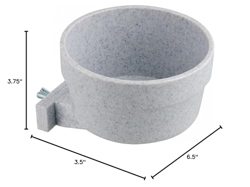 Lixit® Kennel Cage Food or Water Bowl - Non Spill Hanging Removable Dog Crate Bowls - Carrier Water Food Bowl for Dogs or Cats - Attaches to Cage for Convenient Feeding and Drinking (Gray, 20 Ounce) - size: 20oz (Pack of 1)
