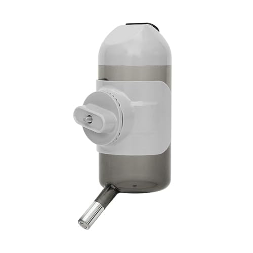 Pet Water Bottle Hanging Dog Water Dispenser Kennel Drinker Kettle Feeder BPA Free Cage Crate Hutch Puppy Cat Rabbit (17oz, Gray) - size: 17oz