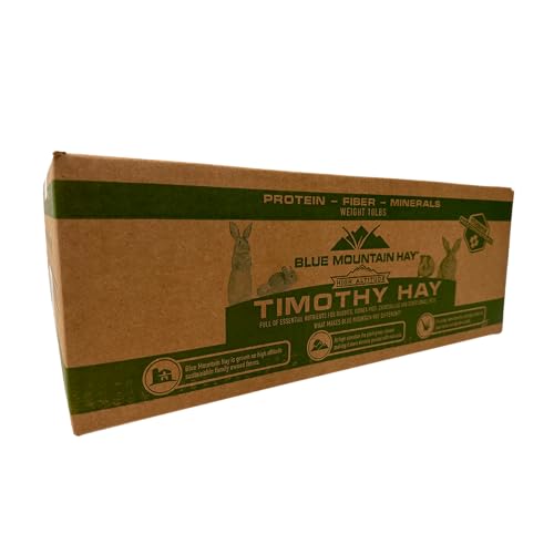 Blue Mountain Hay Timothy Hay Easy Flake Feed for Small Pets, 10lb | Easy Flake Timothy Hay, High Fiber Daily Forage, Soft Leafy Texture, Supports Digestion and Dental Care, Natural Nutrition - size: 10 Pound (Pack of 1)