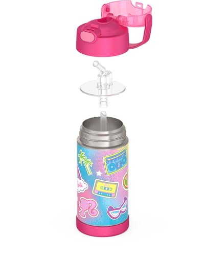 THERMOS FUNTAINER Water Bottle with Straw, 12oz, Barbie | Kids Stainless Steel Insulated Water Bottle, Keeps Drinks Cold Longer for School & Play, BPA-Free - color: Barbie, size: 12 Ounces