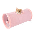 Cat Tunnel,Indoor Cat Play Tube Toys with Play Ball,Durable Collapsible Rabbit Hideaway Tunnel for Kitten,Bunny, Guinea Pig, Rat, Hamster, Ferret, Chinchilla (Pink) - color: Pink