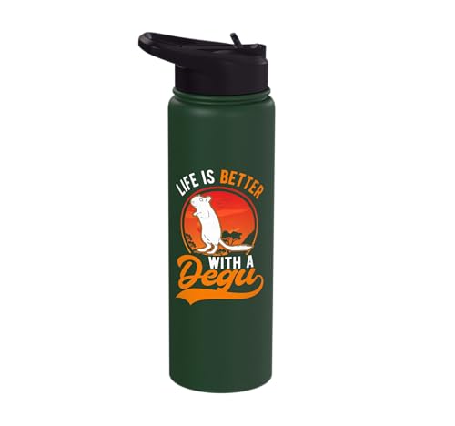 Life is better with an Degu Stainless Steel Insulated Water Bottle - color: Dark Green