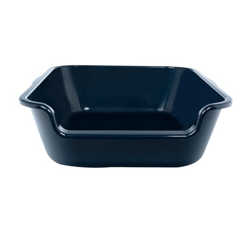 Extra Large Low Entry ABS Cat Litter Box, Dark Blue, 20" L x 15.5" W, 1 Pack - color: Dark Blue, size: Small (Pack of 1)