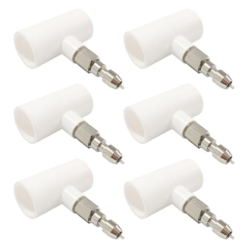 Stainless Steel Water Nipples with PVC Tee for Rabbit (6Pcs) | Metal Automatic Watering System for Rat, Guinea Pig, Hamster, Ferrets, Mouse, Mice