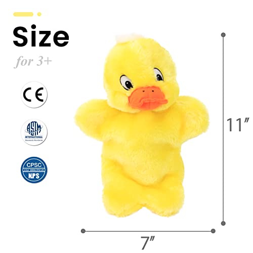 Easfan Duck Hand Puppet Interactive Storytelling Plush Toy for Kids 11" | Role play preschool teaching, cute stuffed animal, creativity imagination, Easter Christmas birthday holiday gift - style: Duck