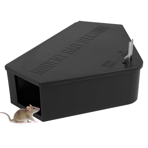 Anblak 1 Pack Rat Station Box with Keys, Rodent Station Keeps Rats Away, Keeps Children and Pets Safe, Key Unlocking, Reusable & Long-Lasting, Indoor & Outdoor - size: 1