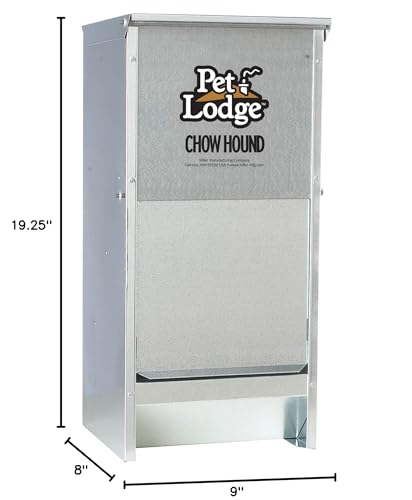 Pet Lodge® Automatic Dog Feeder | Chow Hound Outdoor Pet Feeder | Tough Galvanized Steel | Made in USA (12 Pound) - size: 9x8x19.25 Inch (pack of 1)