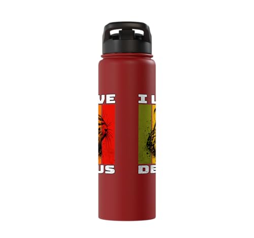 Degu Retro Degu I Love Degu Stainless Steel Insulated Water Bottle - color: Red