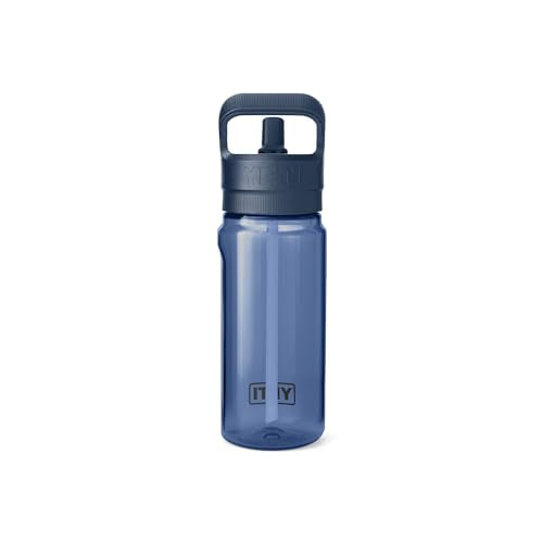 YETI Yonder 600 ml/20 oz Water Bottle with Yonder Straw Cap, Navy - color: Navy, size: 20 Ounces