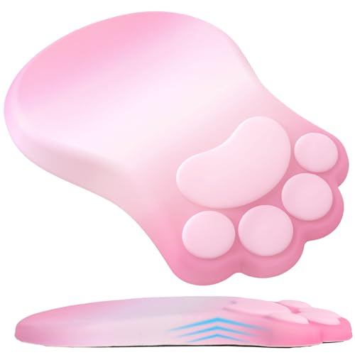 L-SPOUTTO Ergonomic Mouse Pad with Wrist Rest,Pink Mouse Pad Wrist Support | Cute Cat Paw Comfortable Massage Design,Computer Pain Relief Mousepad with Non-Slip Base for Desk Laptop Gaming,Gradient Pink - color: Gradient Pink