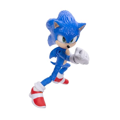 Sonic The Hedgehog 3 Movie Action Figures 5-Inch Collector Toy Figure, Highly Articulated for Boys Girls - Officially Licensed The Hedgehog 3 Movie Product | Sonic The Hedgehog Movie 5 Inch Action Figure Wave 1 - Sonic - color: Sonic