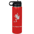 LaserGram Personalized 20oz Water Bottle, Tree Frog (Red) | Engraved Gift, Vacuum Insulated Stainless Steel, Flip-Top Straw Lid, Laser Engraved With Your Name - color: Red, size: 20 Ounces
