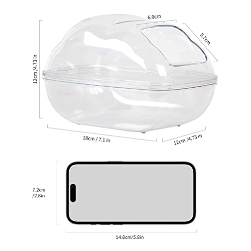 Hamster Small Animal Sand Bath Box Bathtub Critter's Bathroom with Scoop Accessories for Mice Hedgehog Lemming Gerbils or Other Small Pets（Large - size: Large