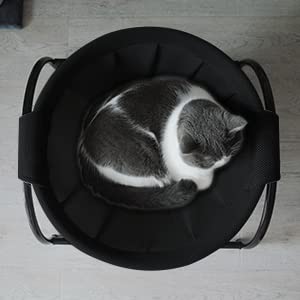 Cat Bed Dedicated Replacement Net Cover Soft Breathable (Black) | Cat Supplies Pet Supplies Whole Wash Stable & Breathable Easy Assembly Indoors Outdoors, 16.9 in x 16.9 in x 9.5 in - color: Black, size: 16.9"L x 16.9"W (Cloth Cover Replacement)