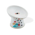 Necoichi Ceramic Elevated Cat Food Bowl, 15° Tilted (Fuji, Regular Tilted) - color: Fuji, size: Regular Tilted