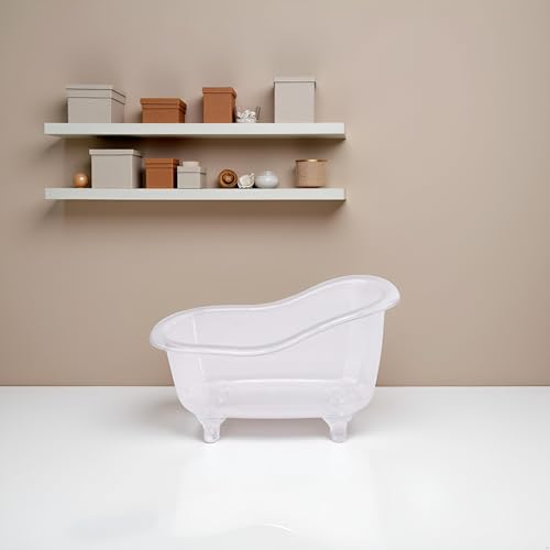 Clear Color Mini Bathtub Sundries Storage Box Beverage Tub, Hamster Sand Bath Jewelry Storage Box Makeup Organizer Container Desktop ,Clothing and Closet and Organization