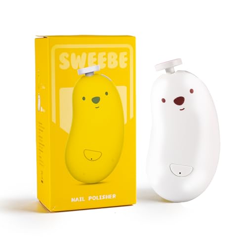 Baby Nail File Electric, Gentle Rechargeable Nail Trimmer, Baby Nail Clippers Grooming Kit Manicure Set for Infant Toddler or Adults, 6 Grinding Head Replacement Pads White - color: White