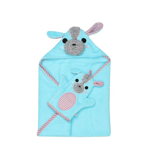 ZOOCCHINI Baby Bath Mitt - Ultra-Soft Washcloth Glove, 100% Cotton Snow Terry, Designed in The USA 1 Mitt/Pack (Yoko The Yorkie) - color: Yoko the Yorkie