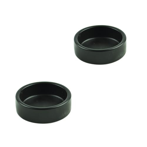 2 Pack Black Ceramic Reptile Food and Water Dish Anti Escape Bowl for Bearded Dragons Lizards Geckos and Leopards (Medium) - size: Medium
